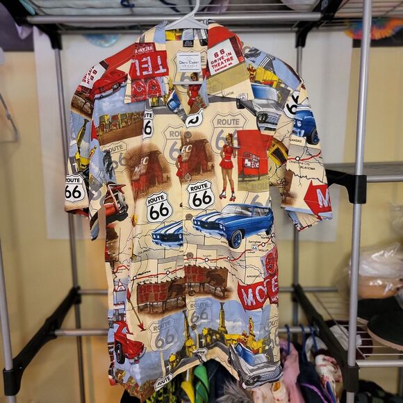 David Carey Originals Rt 66 All Over Graphic Short Sleeve - Size Medium - Picture 1 of 4
